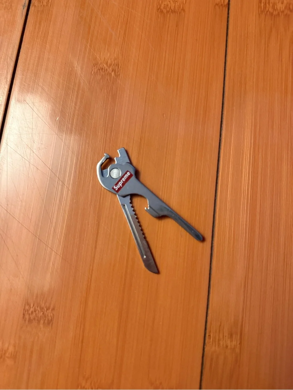 Supreme Silver Key Multi-Tool with Red Logo - Men Accessories
